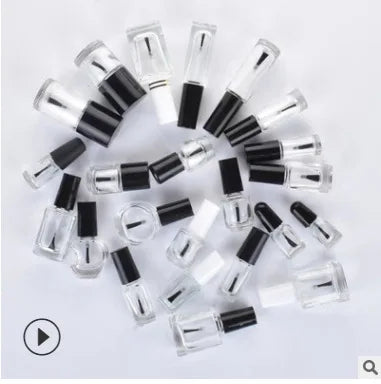 New Design 15ml Clear Glass Nail Polish Bottle with Crown Cap Square Shape for Skin Care Cream and Gel Nail Polish