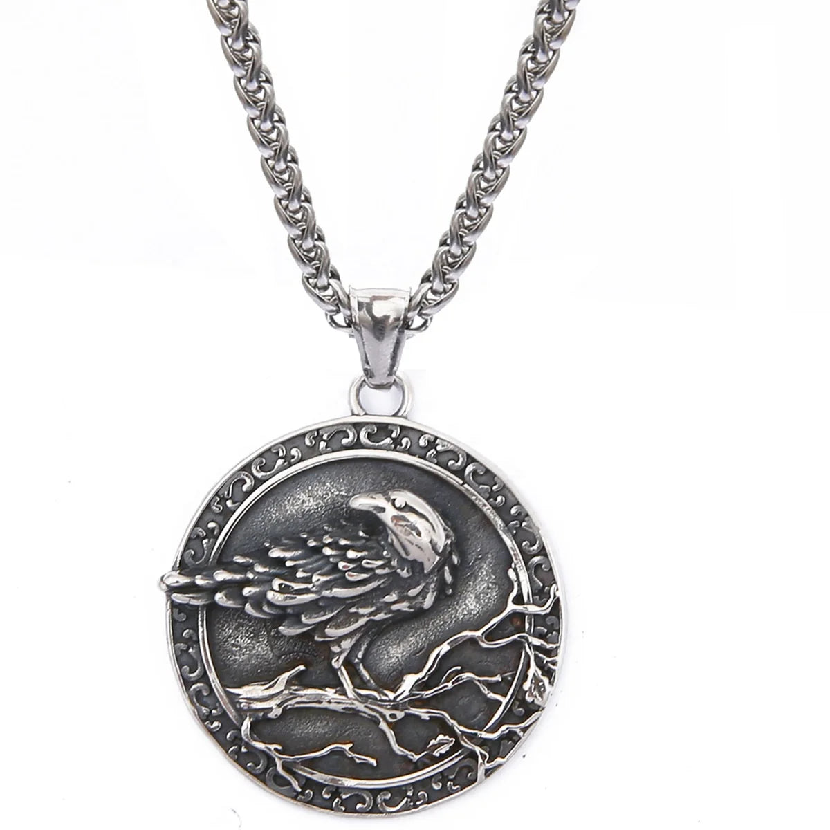 Hot Viking Crow Bird Stainless Steel Pendant Fashion Men's Titanium Steel Hip-hop Gift.