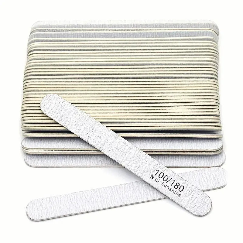 Custom Logo Thin Wood Nail File Manicure Tool 100/180 Grit Nail File Strip Manufacturer