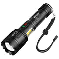 P160 Power Bank Cob Side Light Telescopic Zoom Waterproof Rechargeable Usb Led Tactical Torch Light Outdoor Flashlight