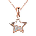 Semi Hollow Gem Star S925 Sterling Silver Pendant Necklace for Women Custom Necklace Pendant logo