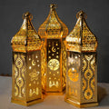 Custom New Ramadan Festival Eid LED Electroplating Wind Lamp Pendant Home Ramadan Decoration Crafts 2022 Wholesale Customization