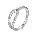 Fashion Geometric Shape 925 Sterling Silver Simple Micro Inlay CZ Diamond Stacking Ring for Women