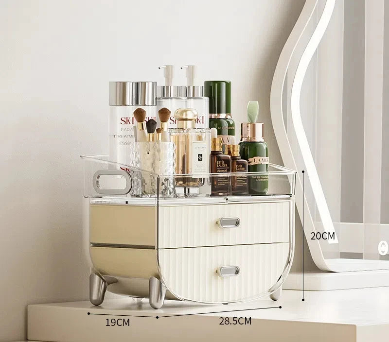Light Luxury Multifunction Plastic Storage Rack Cosmetics Vanity Storage Box Organizer for Lipstick Makeup Brush Skin Dust Table