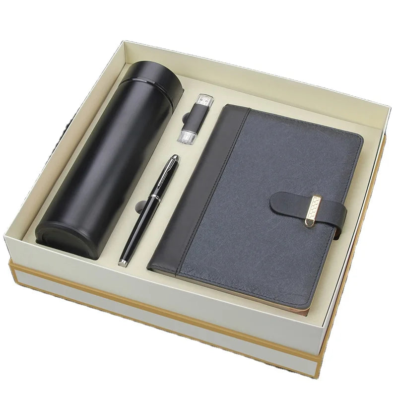Wholesale Promotion Business Gift Set Notebook Pen Water Bottle USB Drive Set Custom Promotional Gift Set