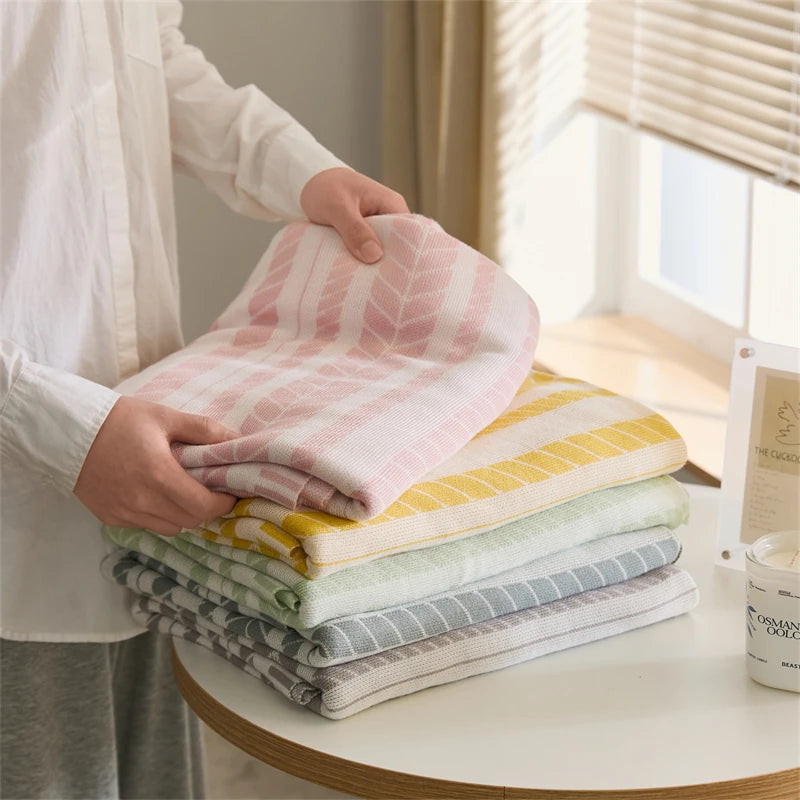 Hot Selling 100% Organic Bamboo Fiber Cooling Knitted Blanket Jacquard Design Throw for Sofa