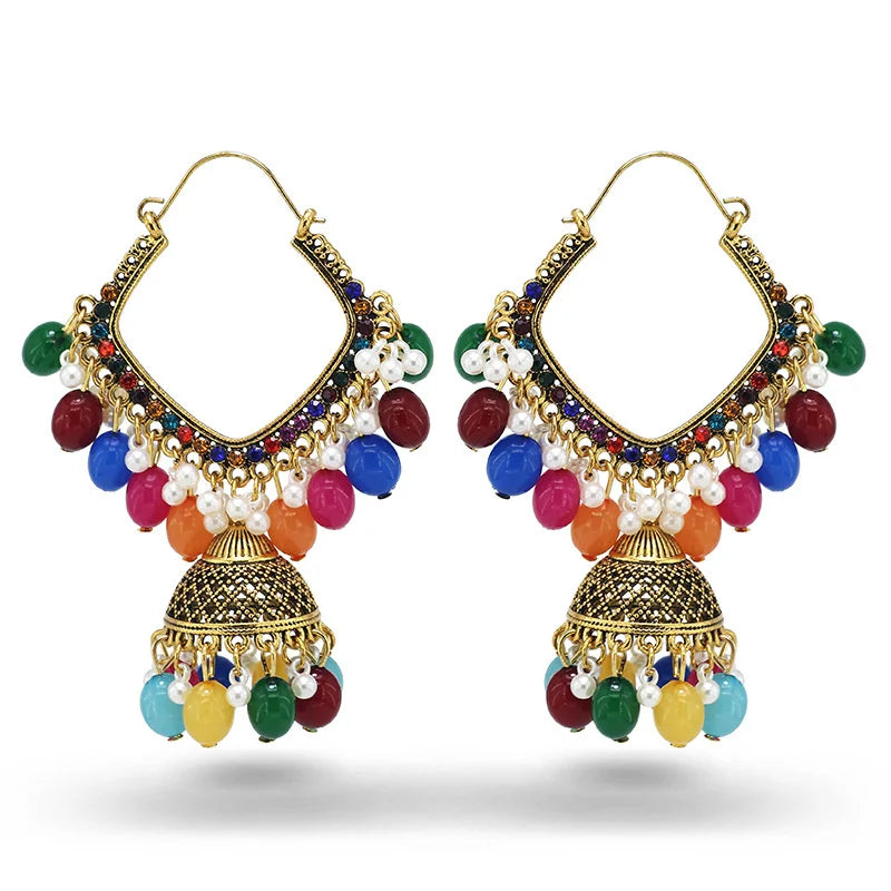 Manufacturer Jewellery Wholesaler Oxidized Antique Hoop Bridal Jhumki Earrings Indian Jewelry Set for Women