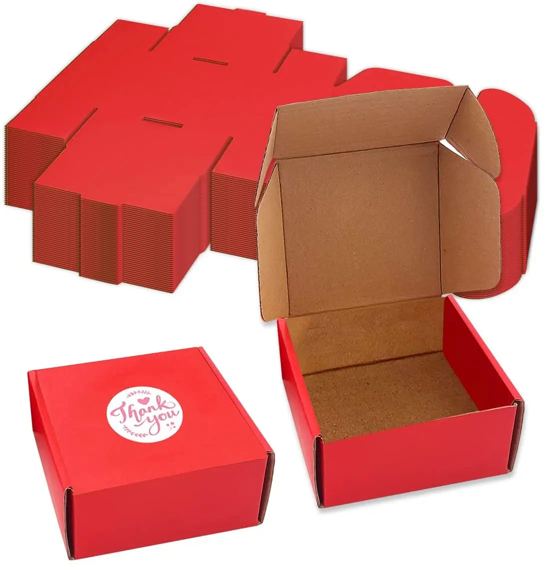 Corrugated Cardboard Boxes with Thank-you Stickers for Small Items