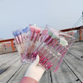 Ins Hot Selling Quicksand Crystal Makeup Brush Stars Flashing Girl pink Mermaid 7 Diamond Makeup Brushes Set