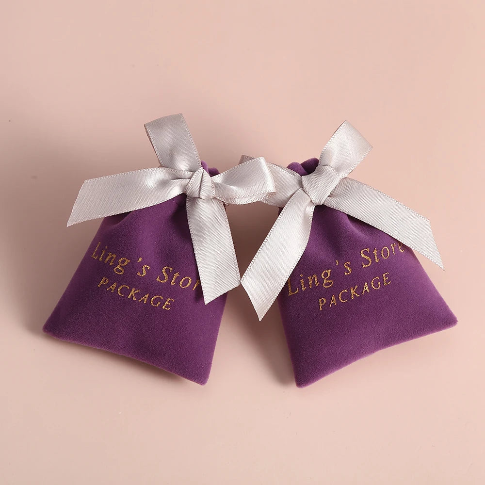 Factory Price 12*15cm Purple Thick Velvet Pouch for Storing Jewelry Makeup Cosmetics Candy Crystal Gua Sha Gift Bag