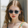 High-Grade Blue Polarized Sunglasses Men Women New Trendy Ferrule Leg Glasses Anti-Ultraviolet Feature Black TR90 Logo Lens