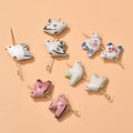 Cute 15-20mm Colorful Ceramic Clay Beads Handmade Graffiti Animal Pigeon Beaded Charm for DIY Making Jewelry Accessories