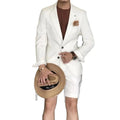 Men's Suits Costume Homme White Mens Slim Fit Groomsmen Wedding Tuxedos Notched Lapel Formal Prom Suit 2 Pcs (Jacket Pant)