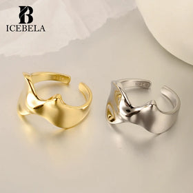 Wholesale Creative Design 925 Sterling Silver Custom Adjustable Ring Vintage Geometric 18k Gold Plated Geometric Rings for Girls