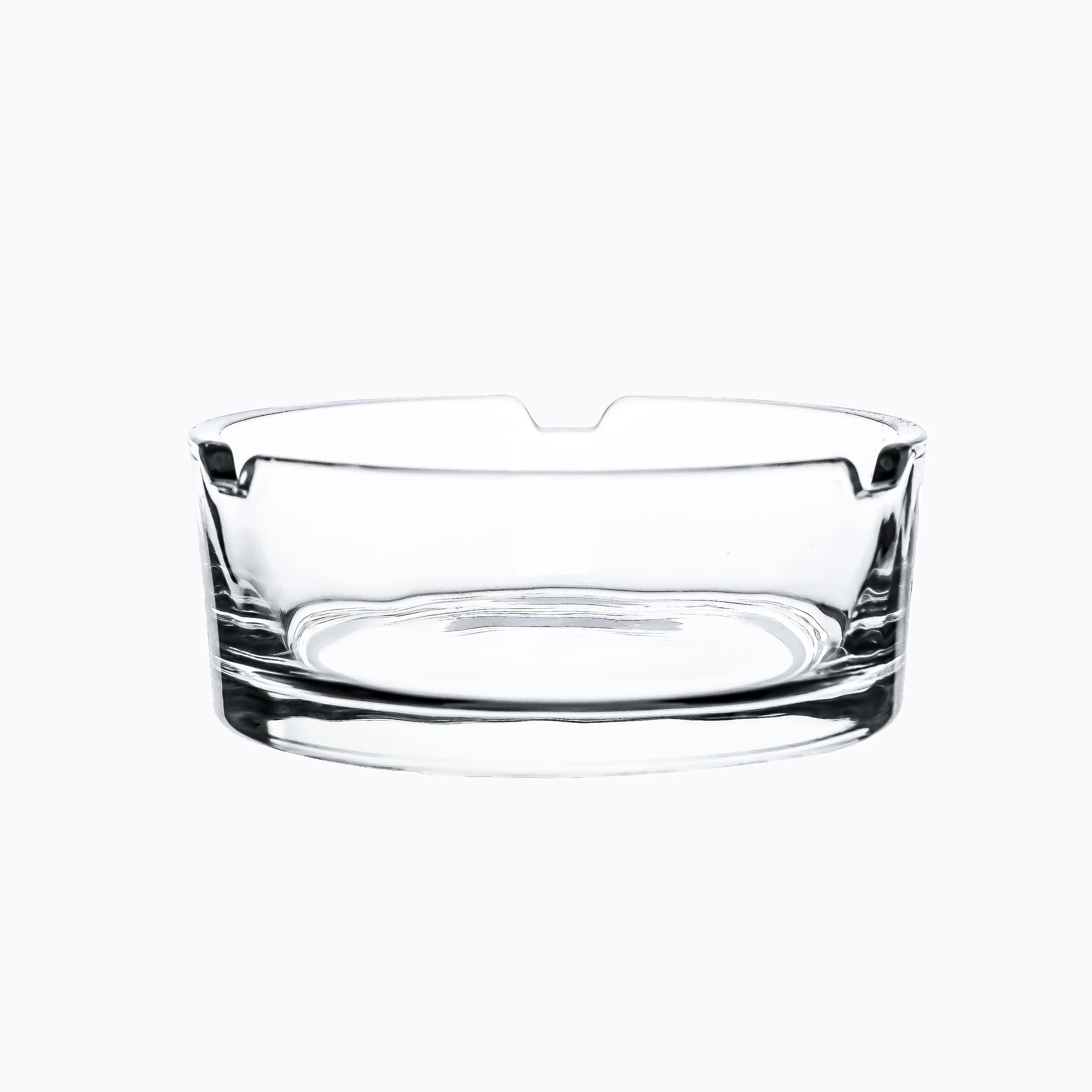Modern Glass Machine Pressed Portable Ashtray Customizable Color for Indoor/Outdoor Use Home Office Patio