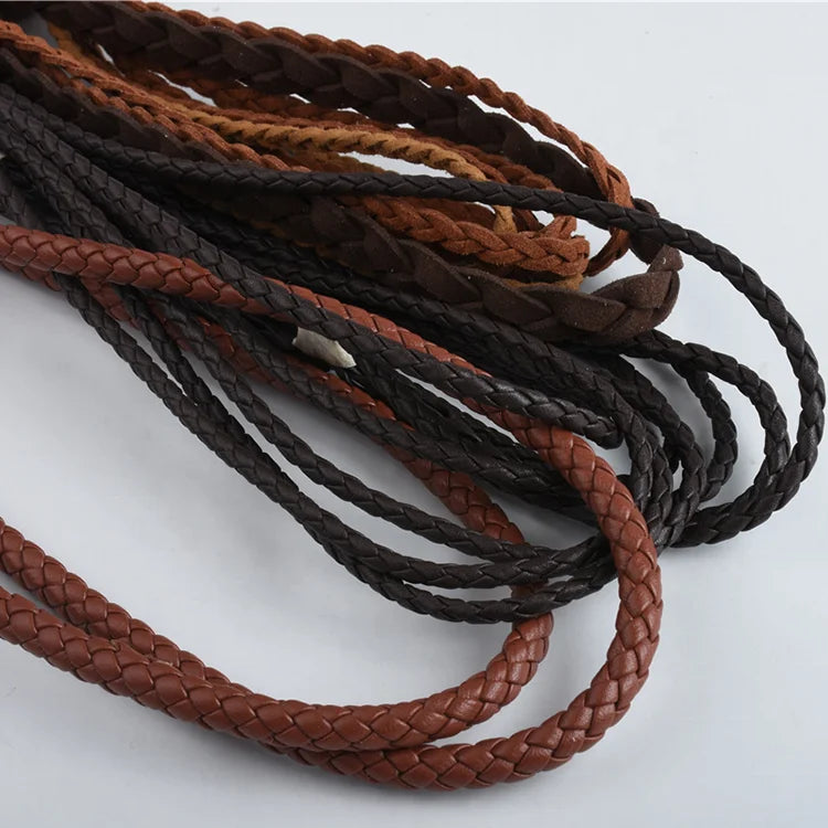China Fashion Flat Faux Braided Knitted Suede Leather Rope PU for Handbag Keychain Keyring Designer Sofa Football Garments