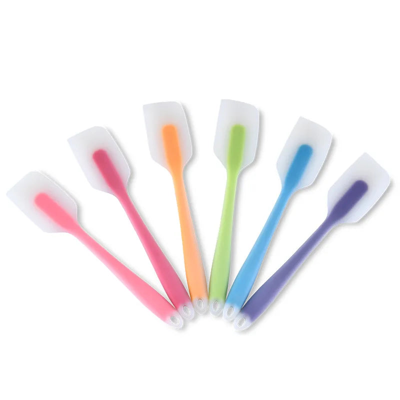 USSE Reusable Wood Cake Tool Semi Transparent Heat Resistant Flexible Baking Silicone Spatula Set for Cupcakes Decor Birthday