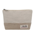 Natural Sustainable Cotton Jute Mixture Fabric Makeup Pouches Custom logo Zipper Women Travel Eyelash Organizer Cosmetic Bags