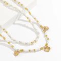 Handmade Glass Seed Beads Waist Belly Chain 2pcs a Set for Women Elastic Cord Stretchy butterfly Charm Body Jewelry