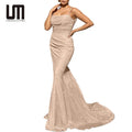 Liu Ming Luxury Women's Sexy Sleeveless Bling Dress Hot Selling for Formal Occasions Party Slim Floor Length Natural Waistline