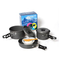 Portable Aluminum Alloy 3-Piece Eco-Friendly Cookware Set for 2-3 People Outdoor Cooking Pot Picnic Camping Barbecue Gas