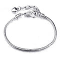 Adjustable Lobster Clasp Flat Blank Bracelet Silver Plating Brass Snake Chain DIY Charm Bracelet for Woman