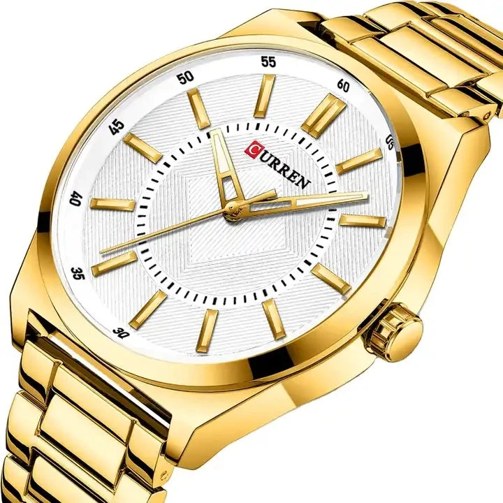 CURREN 8407 Sport Men Watch Top New Luxury Gold Business Waterproof Male Clock Stainless Steel  Quartz Man Wristwatch Gift