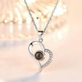 Collar De Proyecction  100 Languages I Love You Projection  Heart Necklace Inlay Diamond Custom Name Necklace