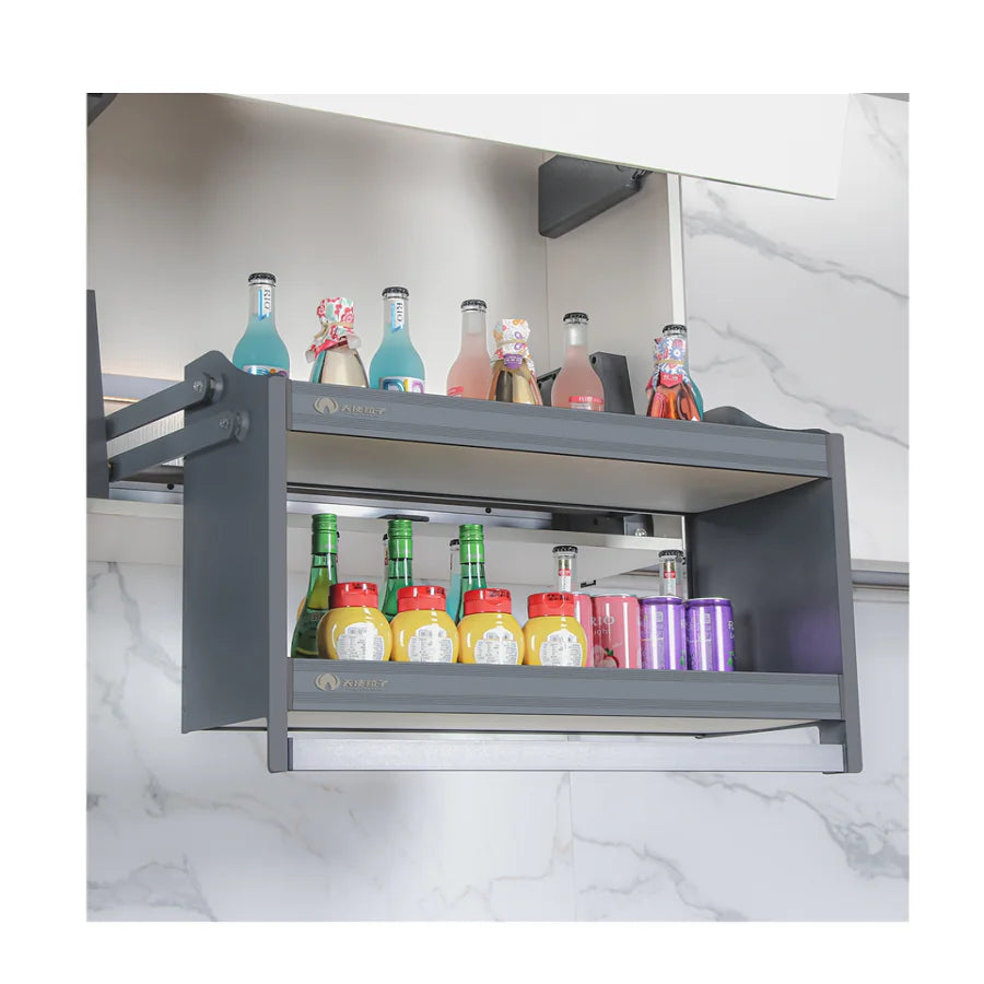 Intelligent Kitchen Multifunctional Metal Basket Pull-Down Storage Basket