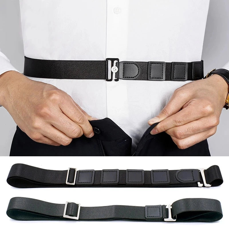 High-quality Shirt Stay Belt for Men Keep Shirt Tucked Adjustable Elastic Non-slip Wrinkle-Proof Shirt Holder Strap Belt