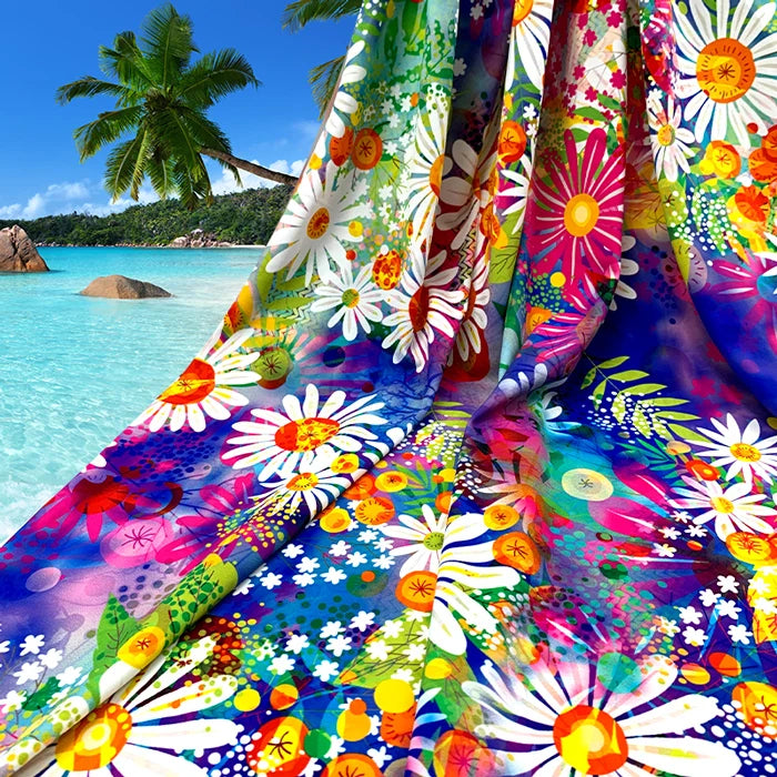 Printing Polyamide Elastane Custom Fabric Printed Digital Flower Print Swimwear Fabric for Beachwear