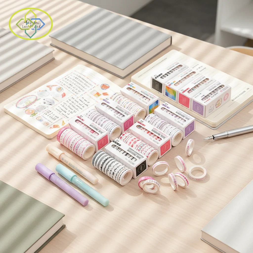 Cute Multi-color Custom Printing Japanese Paper Washi Waterproof Masking Tape Water Activated Hot Melt Adhesive Single Sided