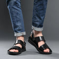 Large Size Summer 2024 Newest Trendy Leather Men's Sandals Anti-slip Breathable Open Toe Beach Shoes for Men