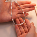 Romantic Baroque Pearl Necklace with Light Luxury Broken Silver Beads and Freshwater Beads Geometric Clavicle Chain
