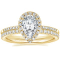 OAHLAN Raindrop Shaped Jewelry Set Multi Zirconia 925 Sterling Silver Bridal Set Wedding Ring