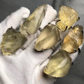 Meihan Wholesale Top Natural Libyan Gold Tektite Meteorite 925 Silver Adjustable Ring for Jewelry Making Gift