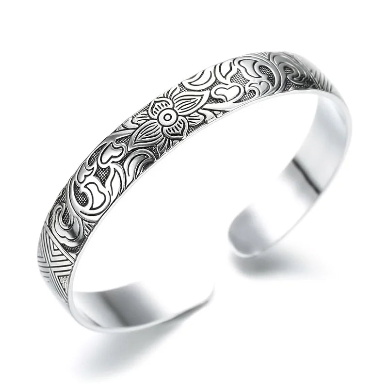 Vintage Custom Lotus Leaf Brass Bracelet Adjustable Cuff Bangle Jewelry Bracelets for Women and Girls