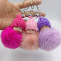 Wholesale Cute Ball Shaped Plush Keychains for Women's Car Backpack Keyring Purse Charm Pendant