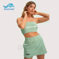 Custom Hot Summer Terry Sets Beach Wear Casual Crop Tube Top and Shorts Towel Outfits 2 Piece Set for Women