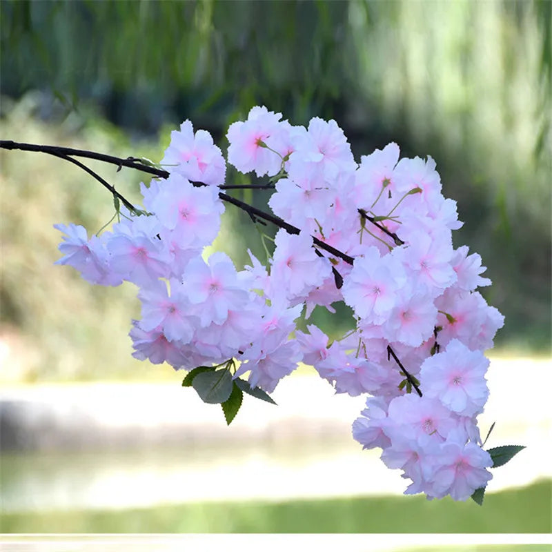 E07647 Wholesale Price White Ceiling Hanging Silk Sakura Flower Branch Decor Wedding Artificial Flowers Cherry Blossom Branches