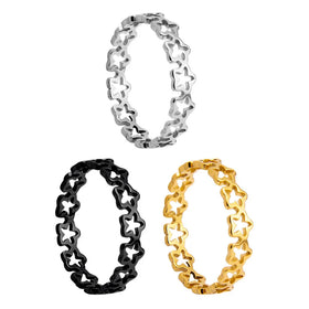 Yiwu DAICY Korean Fashion Five-pointed Star Ring Hollow Out Creative Finger Ring Titanium Ring Women Accessories for Couple