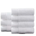 Custom Embroidered 100% Cotton Terry Bath Hand Face Towels Set Quick-Dry Spa Usage White Grey Border 600gsm Hotels Customizable