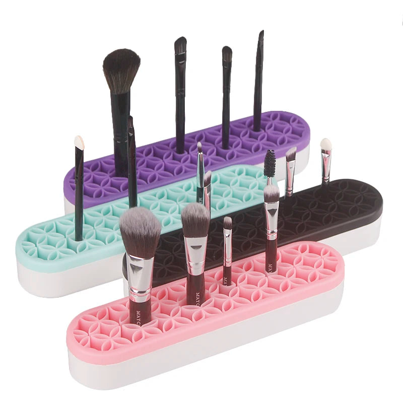 Lohas Brush Holder Silicone Make up Cosmetics Holders Organizer Box Silicone Makeup Brush Holder