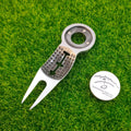 Custom logo Putting Drawing Liner Template Golf Divot Repair Tool with Removable Ball Marker