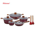 Phisma Premium Non-Stick Cookware Set with Heat-Resistant Bakelite Handles Energy-Saving Metal Lids & Induction-Ready Base