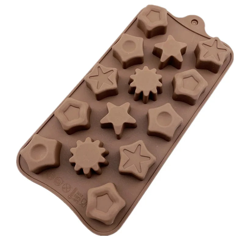 Hot Sale Non-Stick Cherry Star Shape Chocolate Mold Soft Silicone Fondant Candy Molds