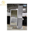 Modern Customized Wood Hair Salon Station Cabinet with Wall Mirror for Mall Supermarket Workshop & Hotel Use