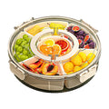 OWNSWING Divided Serving Tray with Lid and Handle Fridge Snack Box Food Outdoor Party Snack Cracker and Spice Organizer