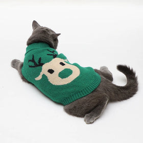 Mimixiong Pet Apparels Lovely Christmas Deer Head Pet Dog Cat Clothes Apparel Knitted Warm Pet Dog Sweater Costume