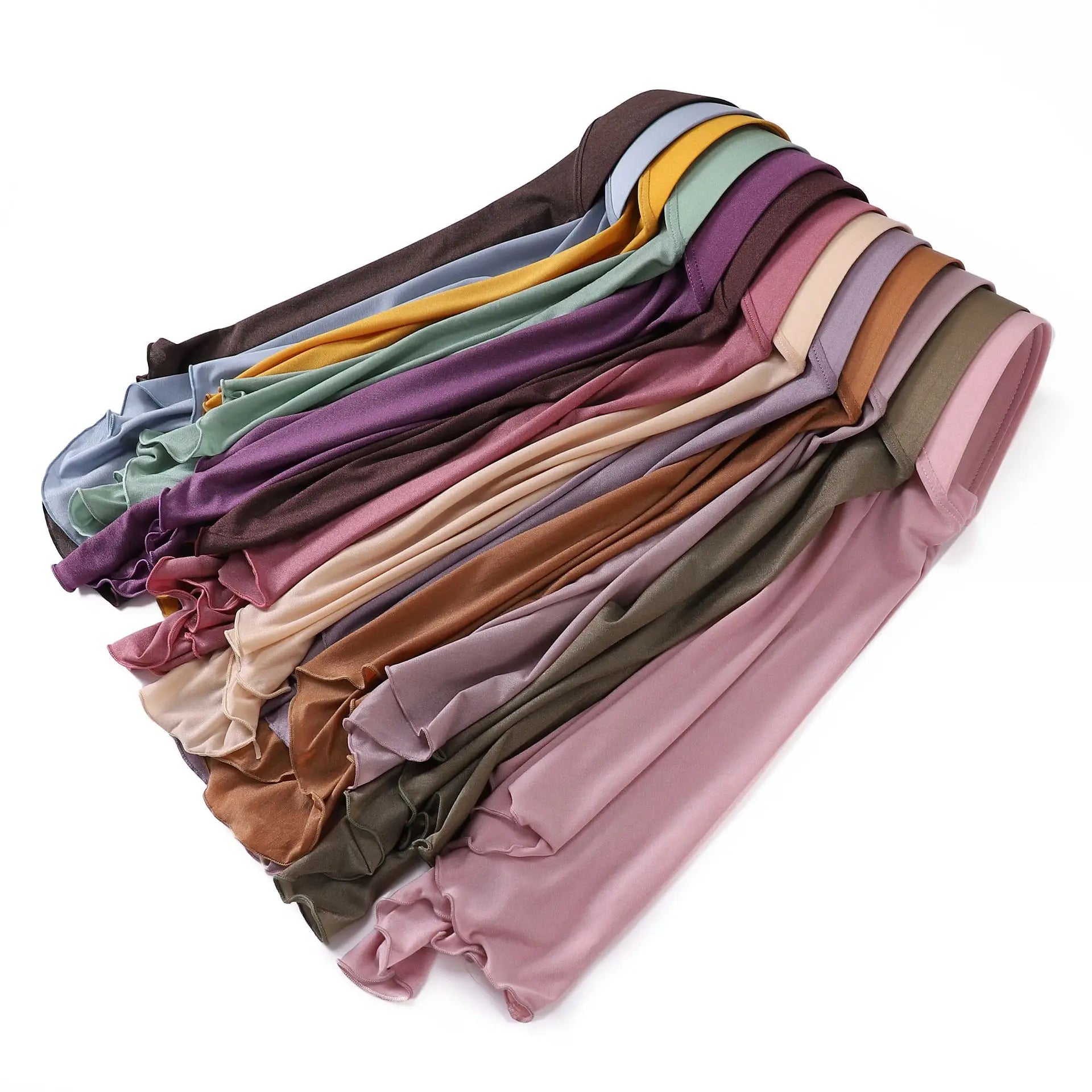Zifeng OEM Indonesian Convenient Scarf Muslim Women's Pullover Soild Color Inner Headscarf